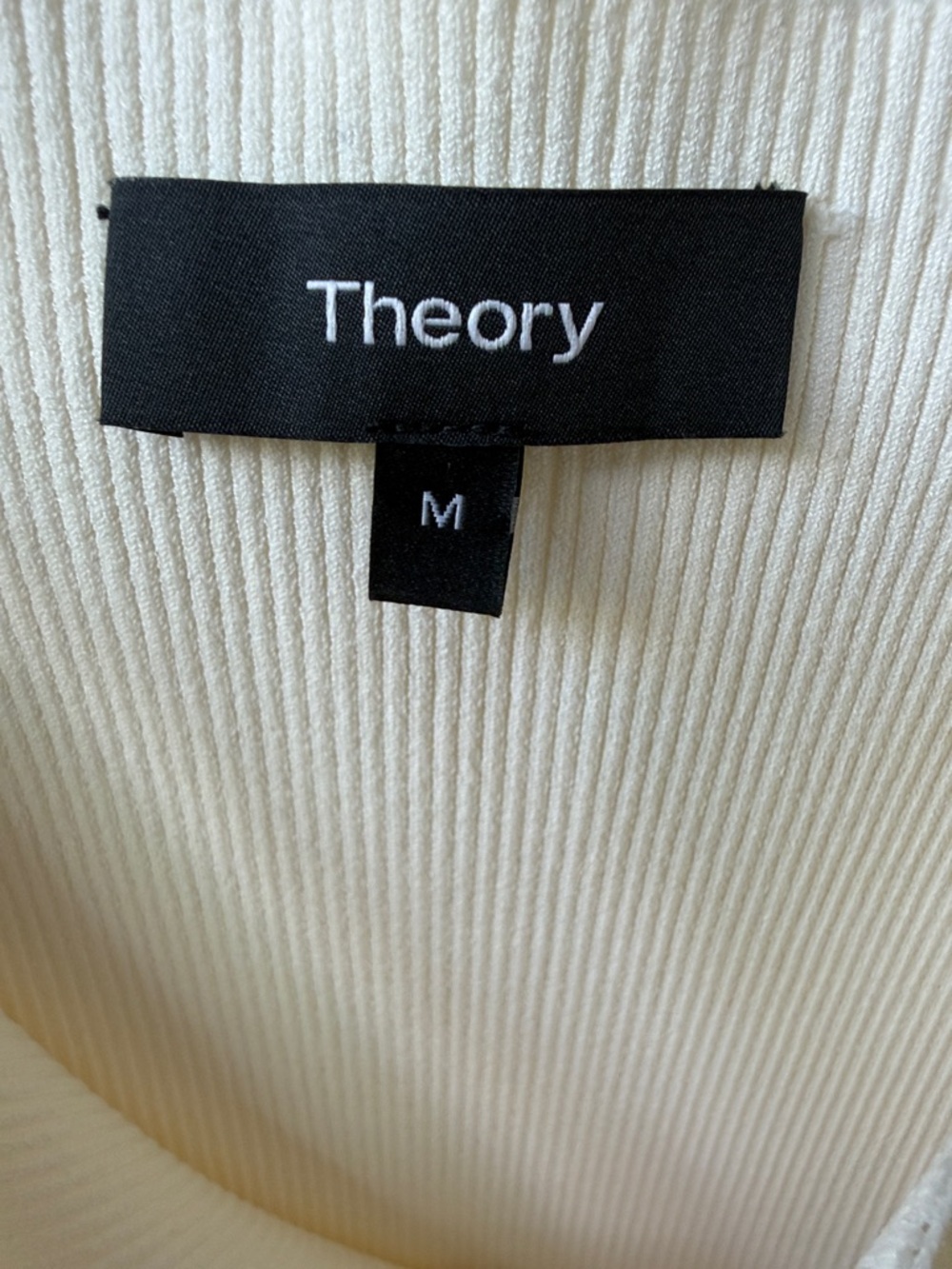 Theory Cream Button-Front Ribbed Tank Top - Picture 2 of 7